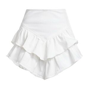 Mother White The Ruffle Mini Skirt